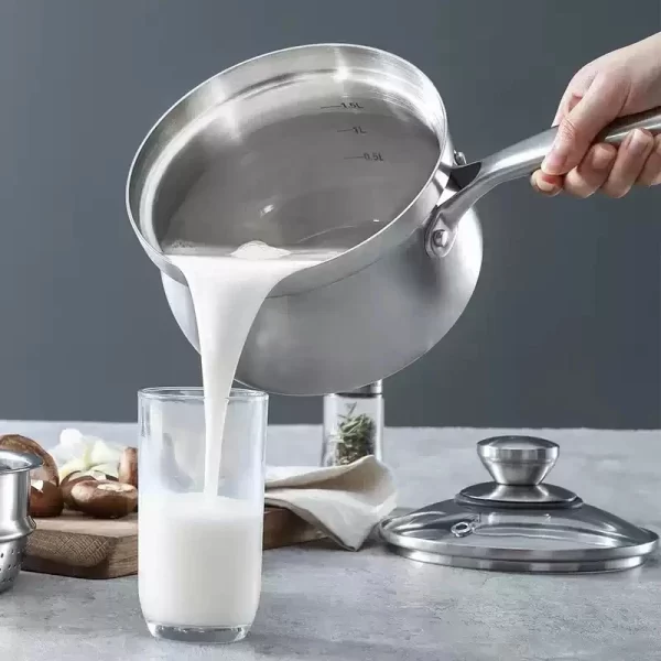 Poêle à lait en acier à triple couche avec cuiseur à vapeur sur mesure