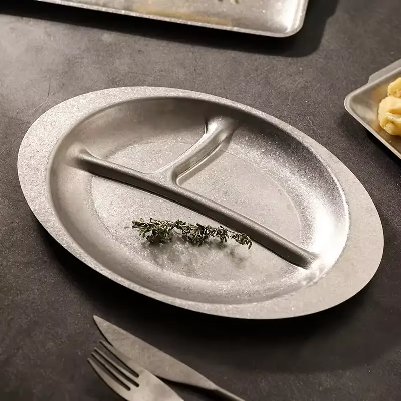plato llano de acero inoxidable