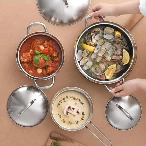 set de casseroles en acier inoxydable en gros (2)