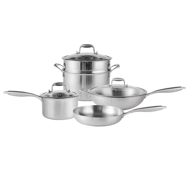 Batterie de cuisine de luxe en acier inoxydable 316 triple