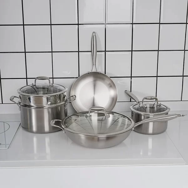 Batterie de cuisine de luxe en acier inoxydable 316 triple