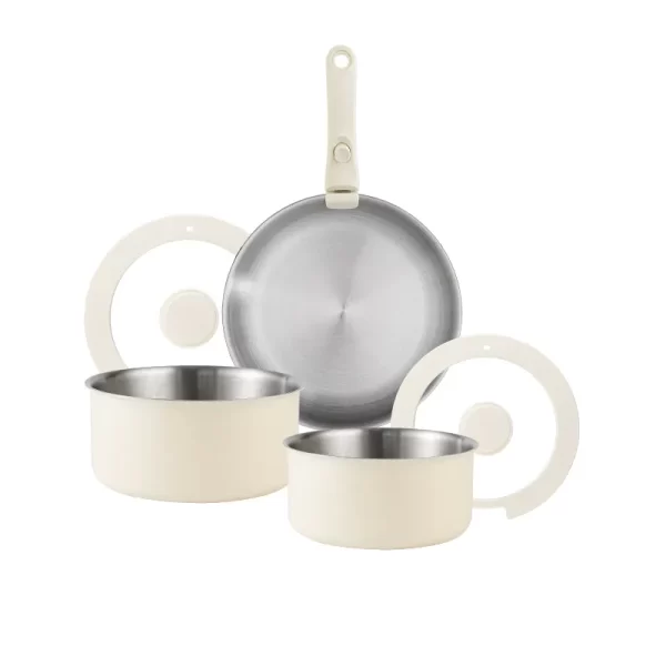Batería de cocina de acero inoxidable con asas extraíbles (1)