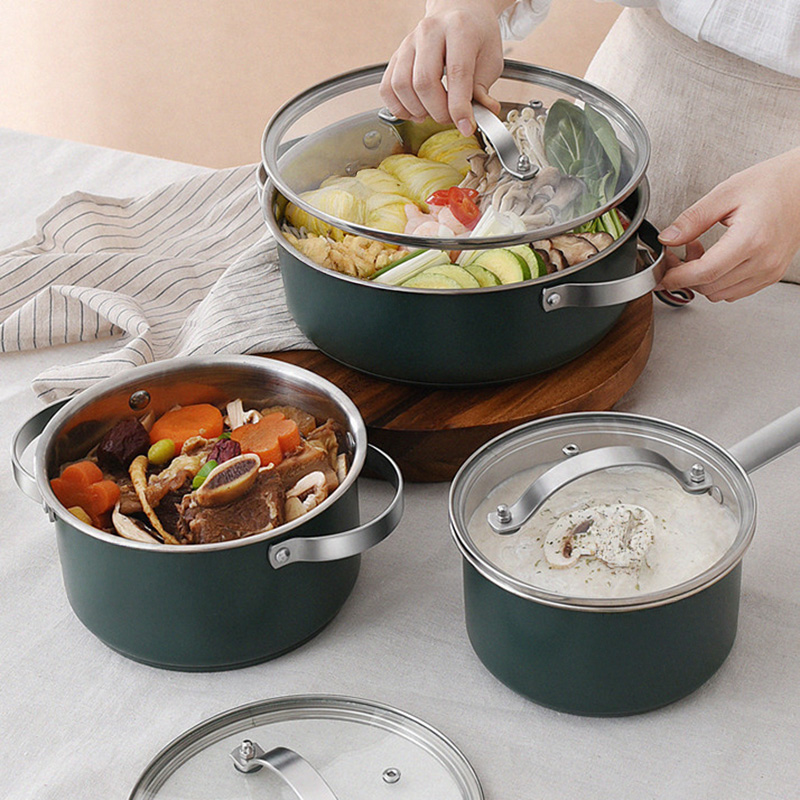 Wholesale Stainless Steel Colorful Cookware Sets (2)