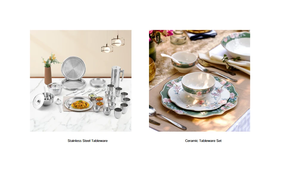 Ceramic and Stainless Steel Tableware