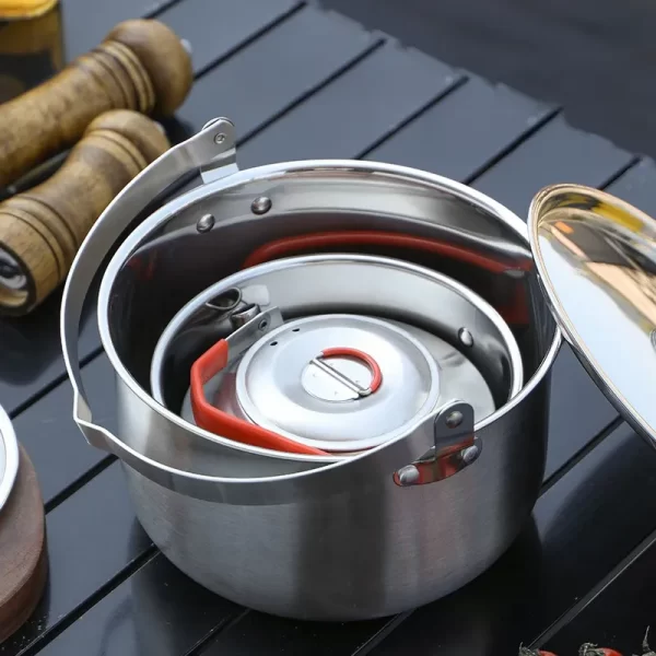 Outdoor 304 Stainless Steel Cookware Set