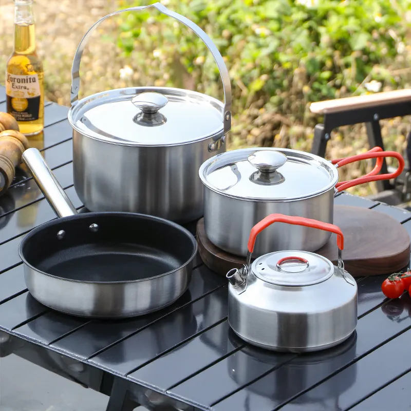 Outdoor 304 Stainless Steel Cookware Set