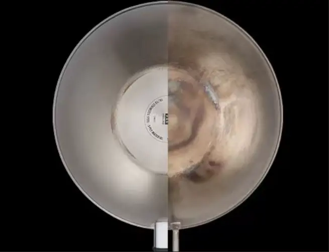 o revestimento de nanocerâmica dupla ajuda a evitar o amarelecimento dos utensílios de cozinha em aço inoxidável