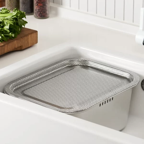 stainless steel dish drainer & vegetable washer basket (1)
