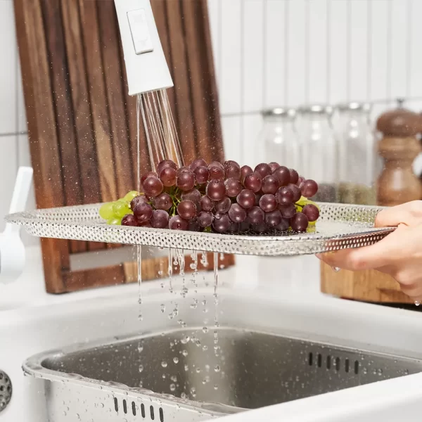 stainless steel dish drainer & vegetable washer basket (5)