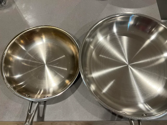 yellowed stainless steel cookware comparison
