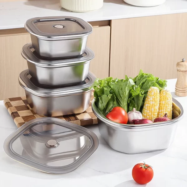 stainless steel food container and strainer set (3)