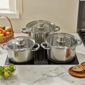 طقم أواني طهي 3 قطع من الفولاذ المقاوم للصدأ بالجملة (1)