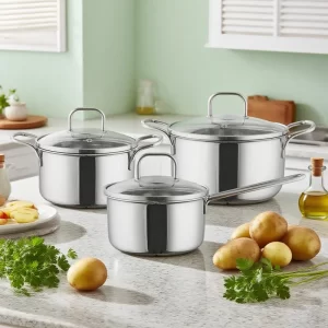 طقم أواني طهي ثلاثي الطبقات من الفولاذ المقاوم للصدأ ثلاثي الطبقات بالجملة (1)