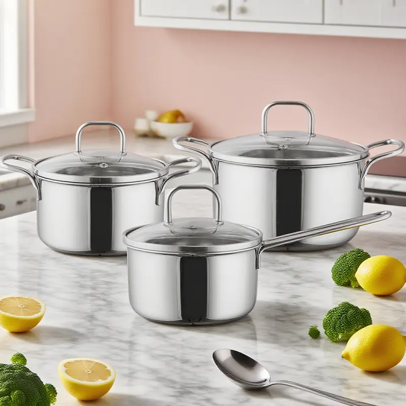 wholesale 3-piece tri-ply stainless steel cookware set (6)