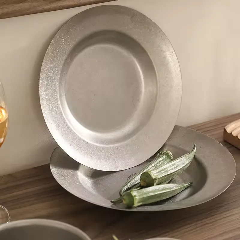 wholesale retro stainless steel plates