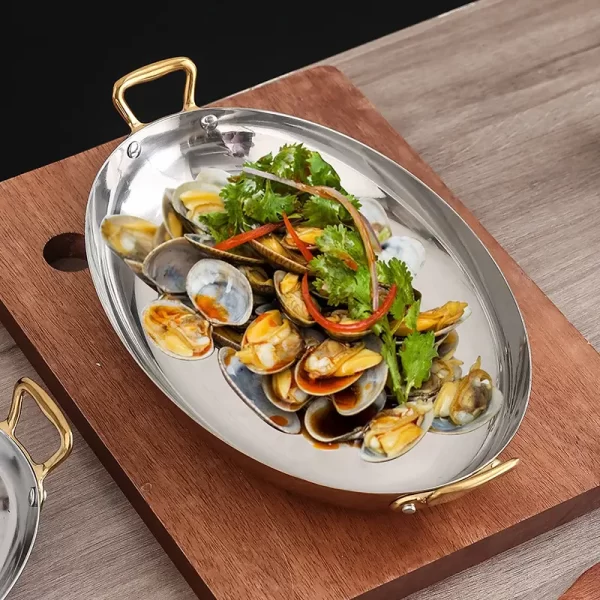wholesale stainless steel dinner plates with handle (1)