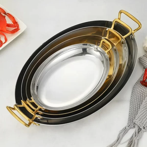 wholesale stainless steel dinner plates with handle (2)