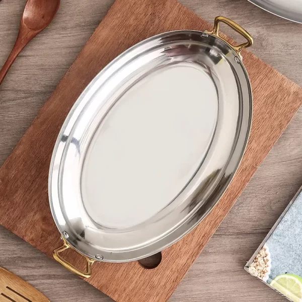 wholesale stainless steel dinner plates with handle (4)
