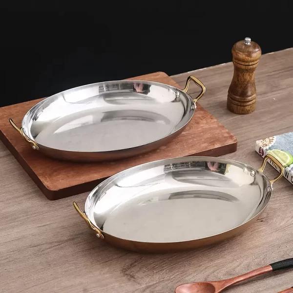 wholesale stainless steel dinner plates with handle (5)