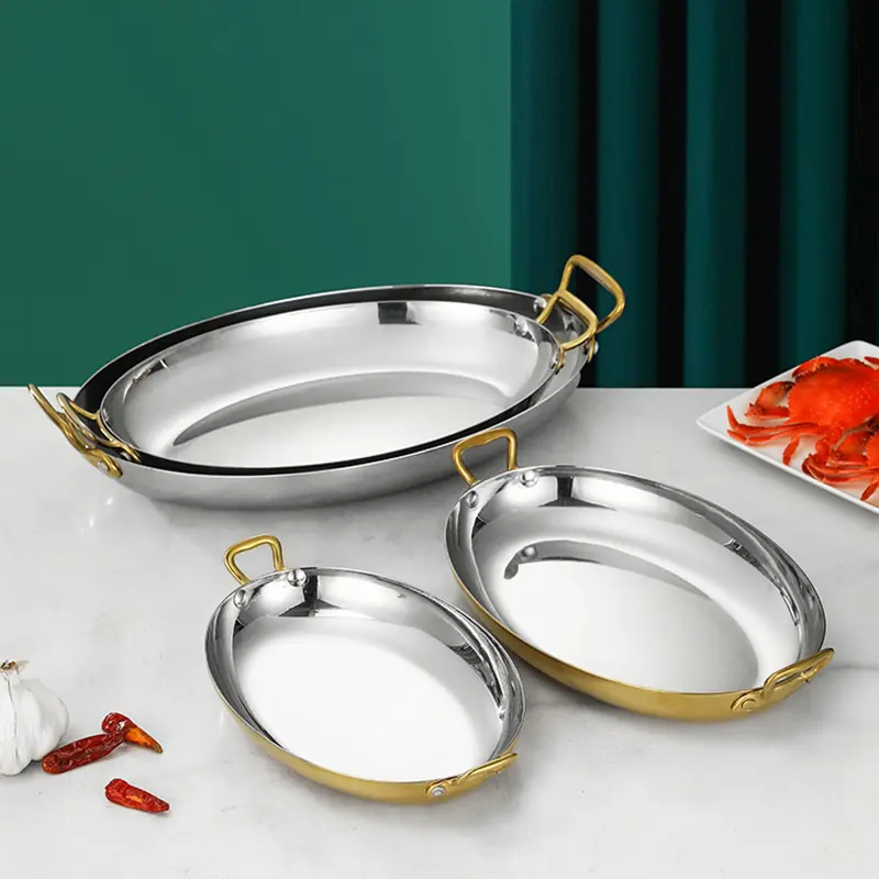 wholesale stainless steel dinner plates with handle (6)