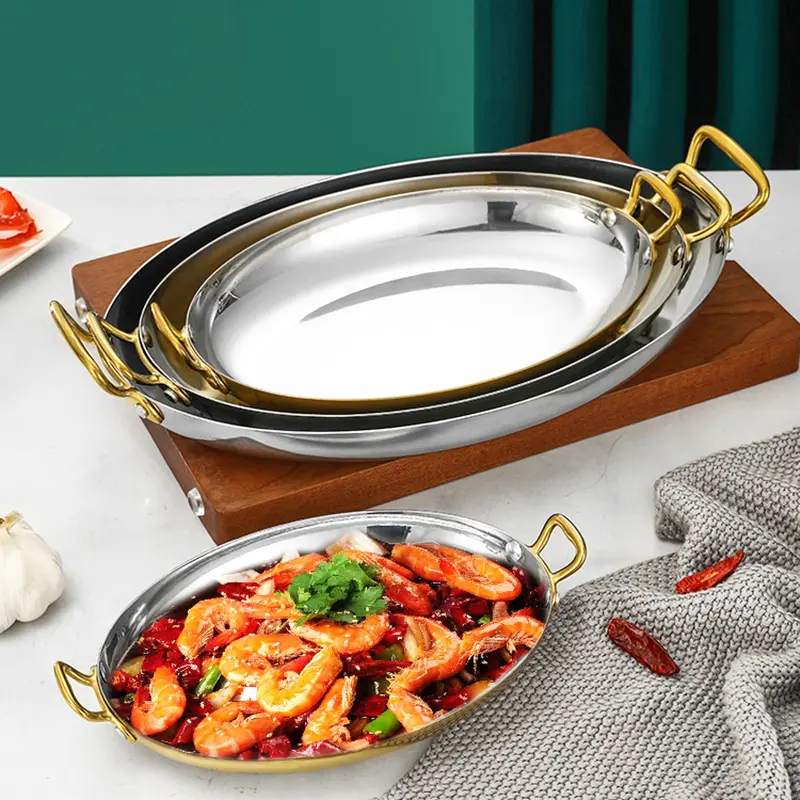 wholesale stainless steel dinner plates with handle (7)