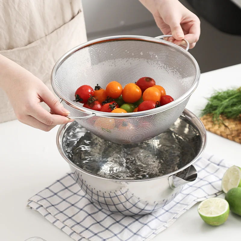 stainless steel colander set