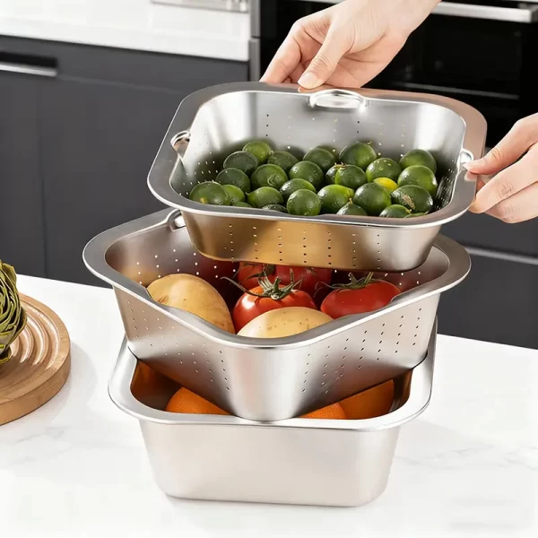 stainless steel nested strainer and mixing bowl set (2)