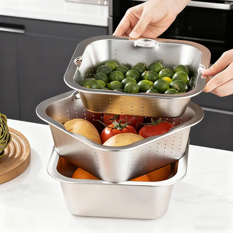 stainless steel nested strainer and mixing bowl set (2)