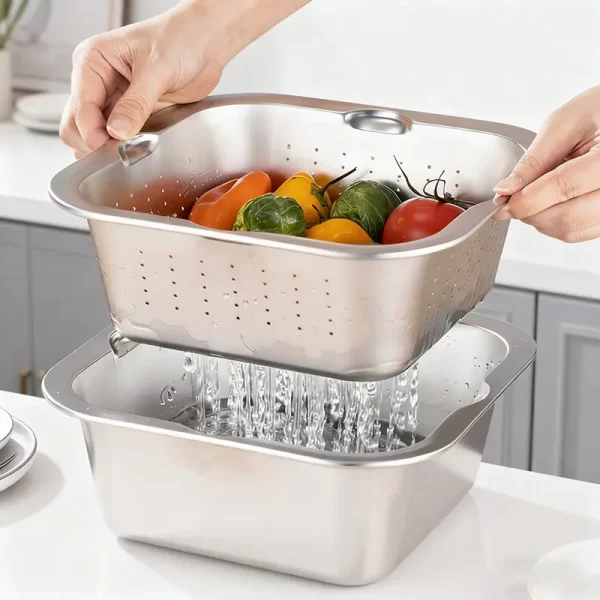 stainless steel nested strainer and mixing bowl set (4)