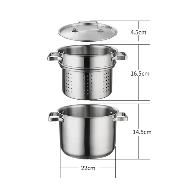wholesale pasta pot dimensions