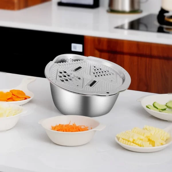 wholesale stainless steel colander and grater lid set(1)