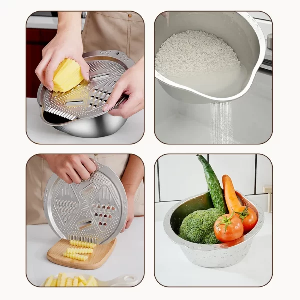 wholesale stainless steel colander and grater lid set(2)