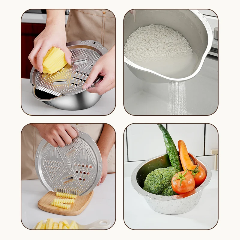 wholesale stainless steel colander and grater lid set(2)