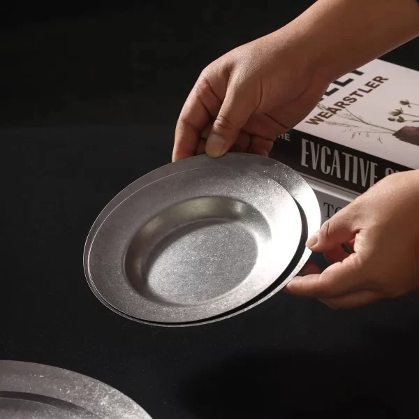 wholesale classic matte stainless steel plates (6)