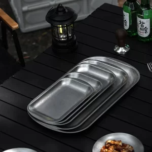 wholesale high-quality retro-style stainless steel serving plate (1)