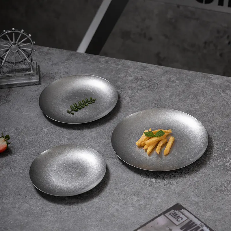 أطباق حلوى بالجملة من الفولاذ المقاوم للصدأ ذات الطراز الصناعي القديم (1)