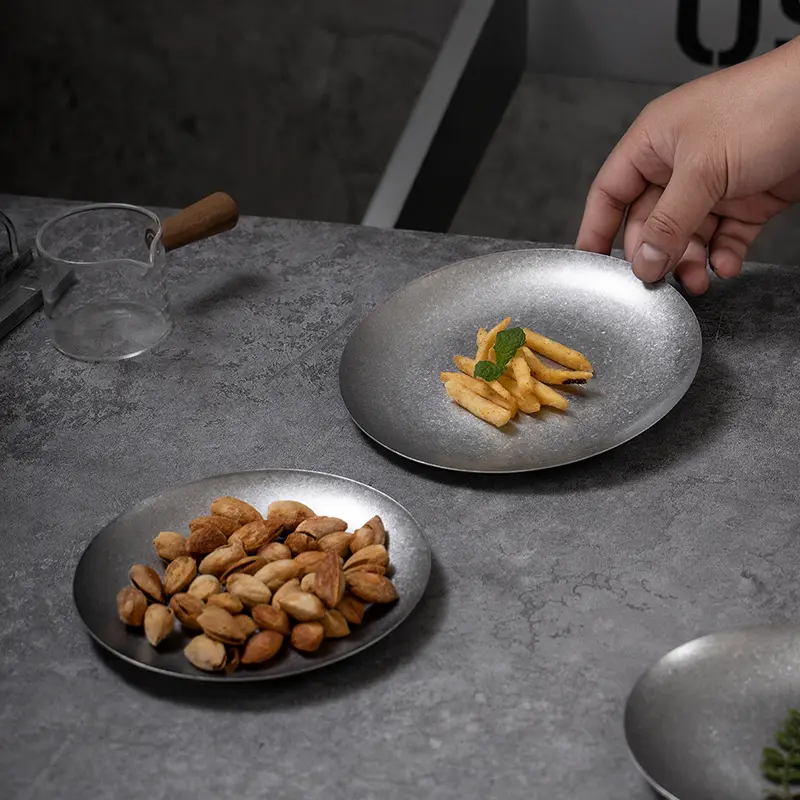 أطباق حلوى بالجملة من الفولاذ المقاوم للصدأ ذات الطراز الصناعي القديم (3)