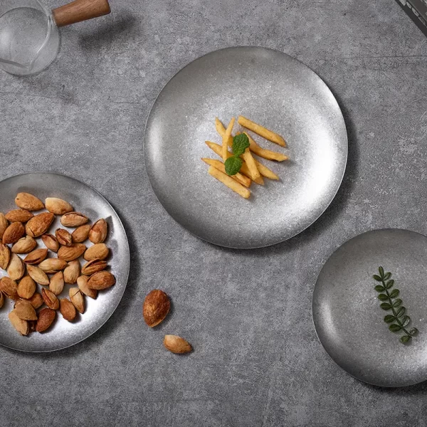 أطباق حلوى بالجملة من الفولاذ المقاوم للصدأ ذات الطراز الصناعي القديم (4)