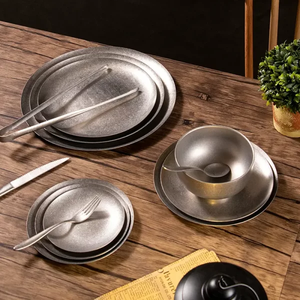 أطباق تقديم معدنية مزخرفة بالجملة (3)