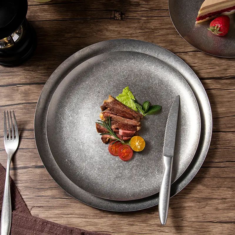 أطباق تقديم معدنية مزخرفة بالجملة (5)