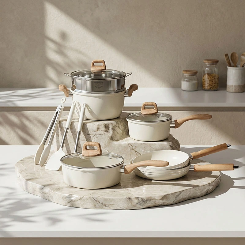Ensemble d'ustensiles de cuisine antiadhésifs en céramique