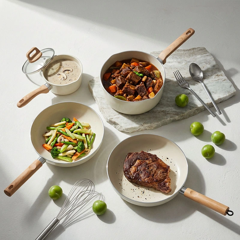Ensemble d'ustensiles de cuisine antiadhésifs en céramique