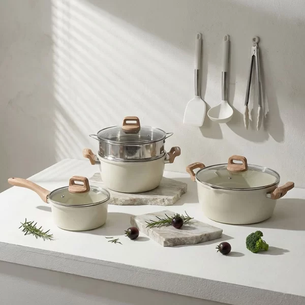 Ensemble d'ustensiles de cuisine antiadhésifs en céramique