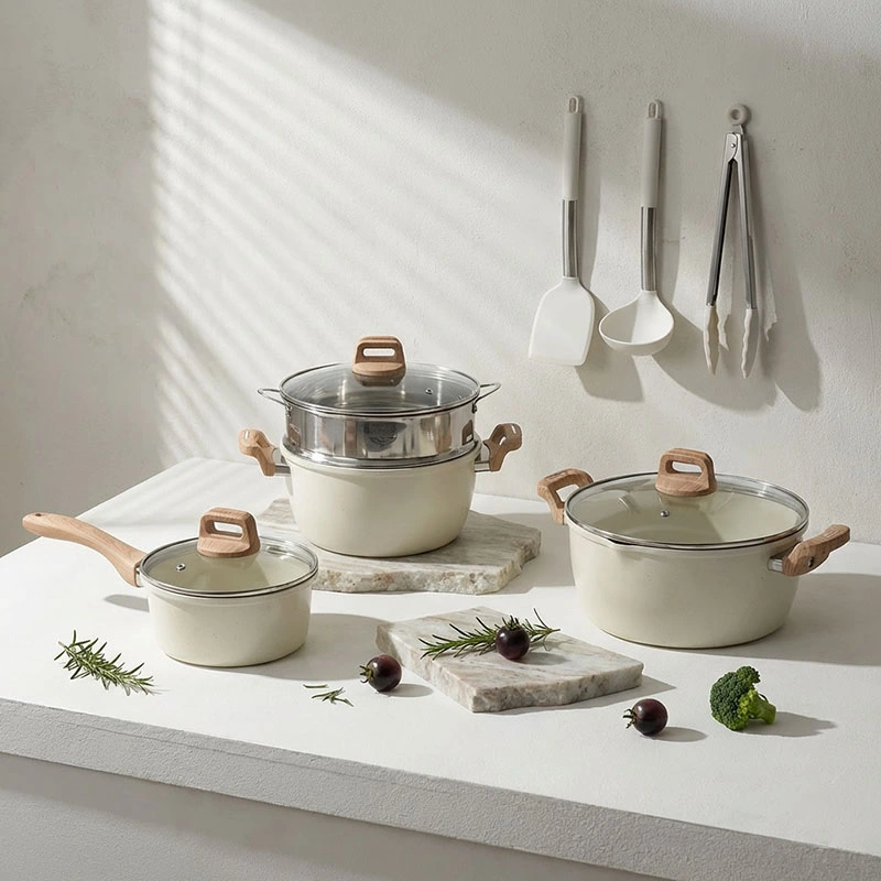 Ensemble d'ustensiles de cuisine antiadhésifs en céramique