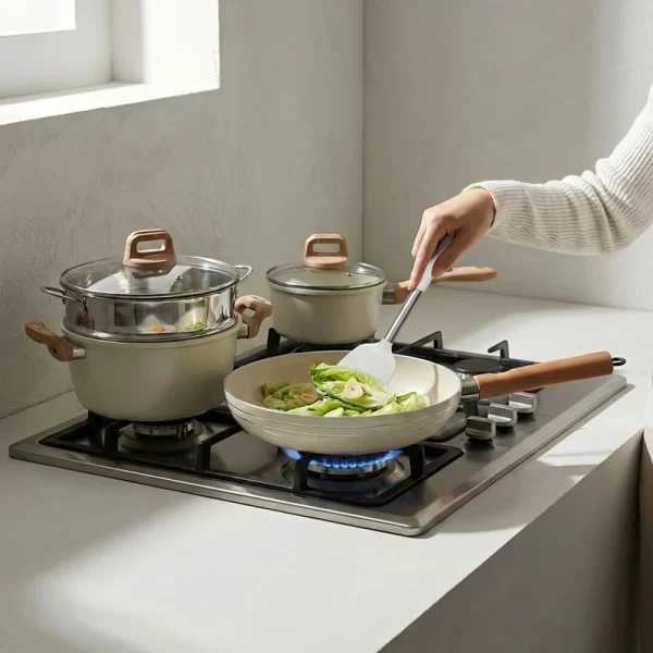 Ensemble d'ustensiles de cuisine antiadhésifs en céramique