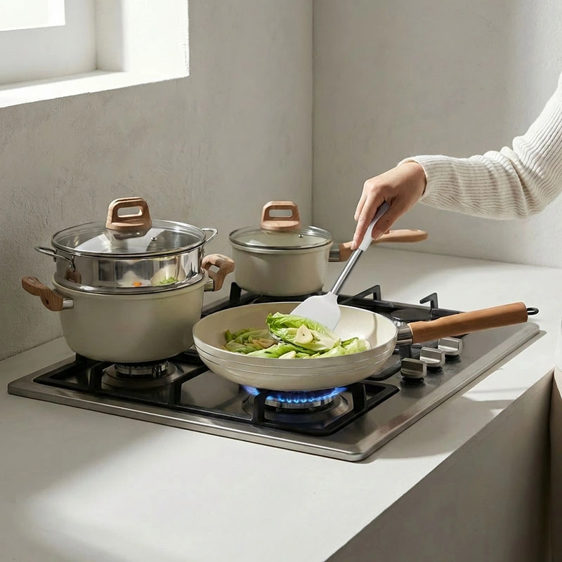 Ensemble d'ustensiles de cuisine antiadhésifs en céramique