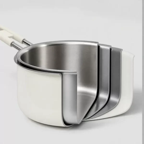 stylish stainless steel saucepan with steamer (5)