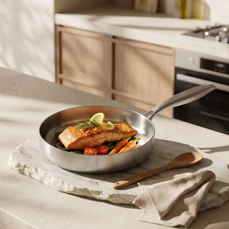 wholesale 20cm stainless steel frying pan (1)