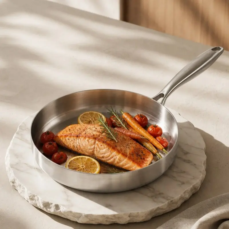 wholesale 26cm stainless steel frying pan (1)