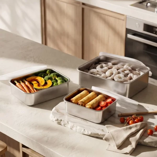 wholesale 3 piece stainless steel food containers with lids (3)